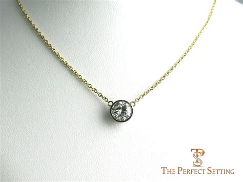 Bezel Set Diamond Solitaire Necklace | The Perfect Setting, Inc