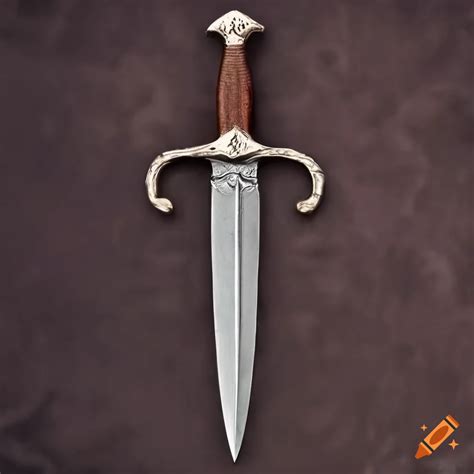 Silver Double Bladed Dagger With A Leather Wrapped Shaft On Craiyon