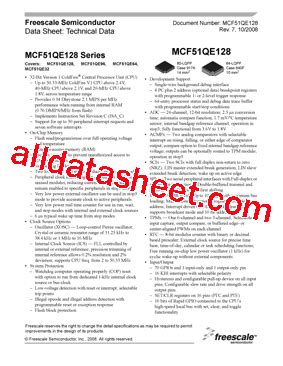 Mcf Qe Datasheet Pdf Freescale Semiconductor Inc