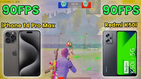 Iphone 14 Pro Max Vs Redmi K50i Bgmi Test 90fps Vs 90fps 1v1