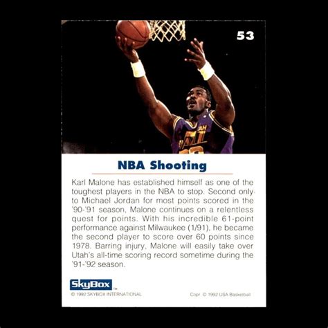 Karl Malone Skybox Usa Utah Jazz R B Ebay