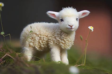 Cutest Easter Spring Lamb In Flowers Stock Illustration Illustration