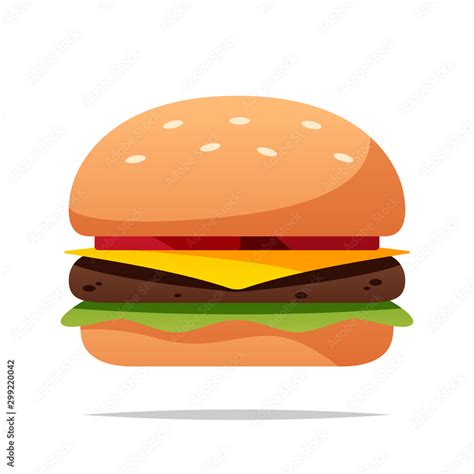 Cartoon Burger Vector Isolated Illustration Stock Vector Adobe Stock