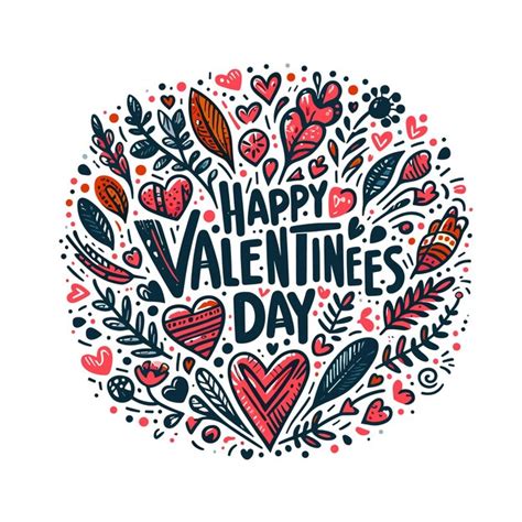 Premium Vector Happy Valentines Day Background Hand Drawn Vector