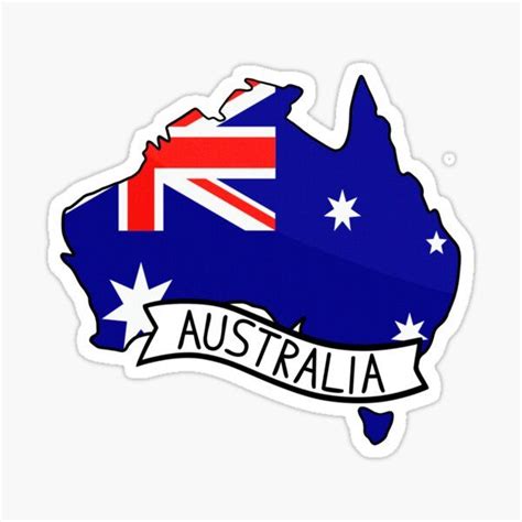 "Australia Flag Map Sticker" Sticker for Sale by Drawingvild | Australia flag, Sticker flag ...