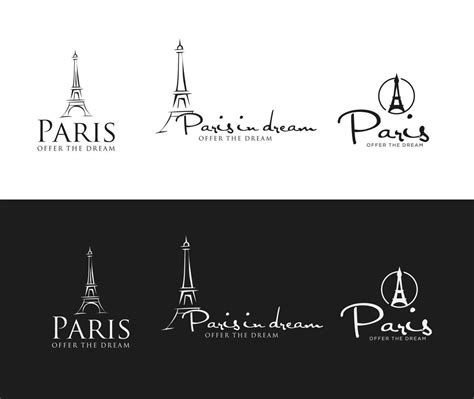 Eiffel Tower Logo Design Template Paris With A White And Black