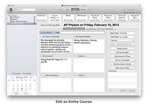 planbook  mac elegant lesson planning software  educators