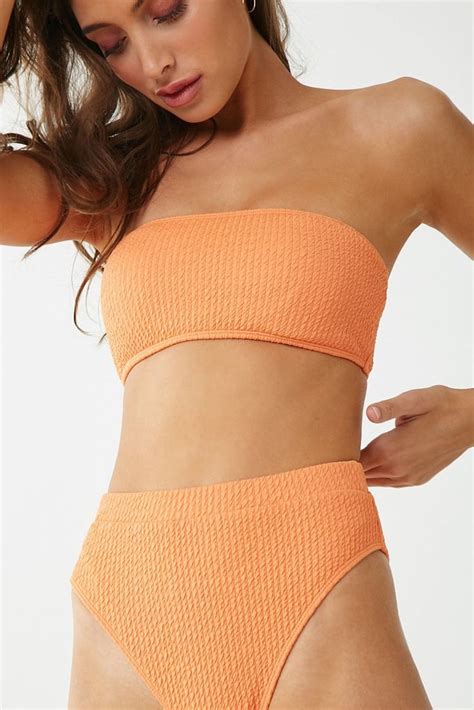 Seersucker High Waist Bikini Top And Bottoms Cheap Forever 21