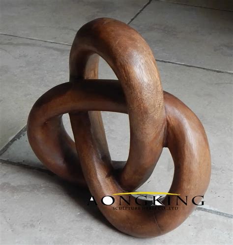 Unique Art Wood Sculpture Intertwined Wooden Circles for Crafts...