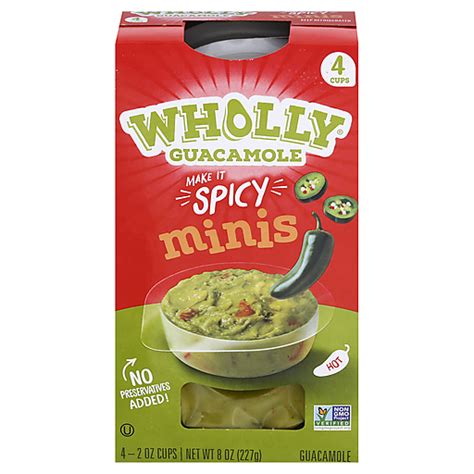 Wholly Guacamole® Spicy Guacamole Minis 4 2 Oz Cups Guacamole