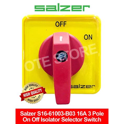 Salzer S16 61003 B03 16A 3 Pole On Off Isolator Selector Switch 48mm X