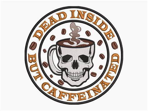 Skeleton Coffee Embroidery Design Premio Embroidery