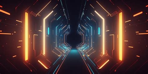 Fundo De Tecnologia Futurista Com Luz Neon Foto Premium