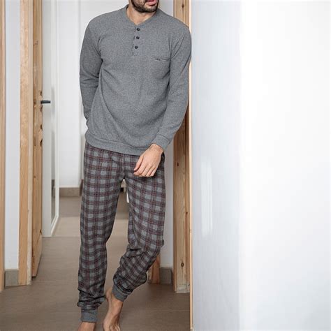 Pijama hombre pantalón largo cuadros Muslher