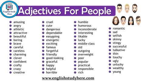 Z Adjectives To Describe A Person