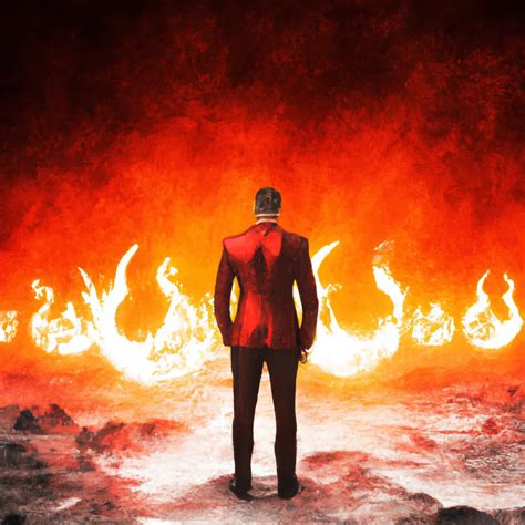 Man In Red Suit Standing In Hell OpenArt