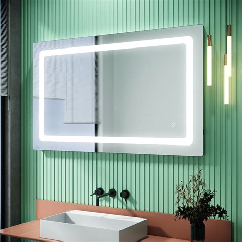 1000x600mm Led Illuminated Bathroom Mirror With Shaver Socket Touch Demister Ebay