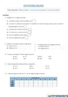 Criterios De Divisibilidad Interactive Activity For 4TO Multiplos Y