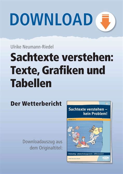 Sachtexte Verstehen Texte Grafiken Und Tabellen Grundschule