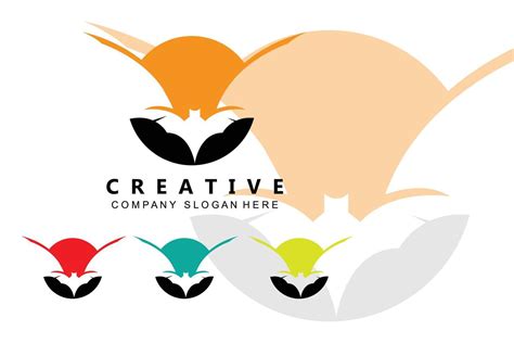 Bat Logo Design Halloween Illustration Corporate Brand Night Animal