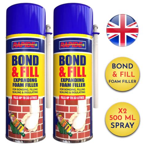 2 X Expanding Foam Pu Bond And Fill Sealing Insulating Gap Filler Spray 500ml 5055319529990 Ebay