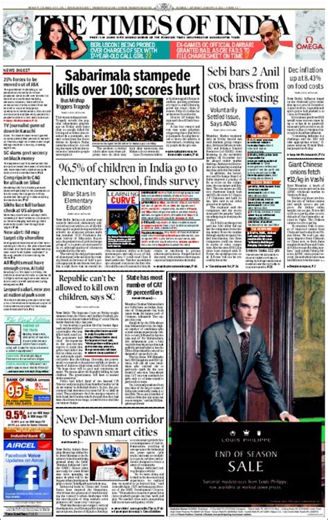 Newspaper The Times Of India India Newspapers In India Saturdays