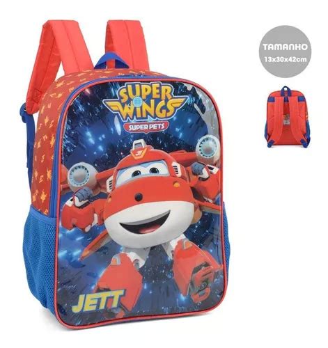 Mochila Super Wings Jett Red Con Espalda Is Sw Luxcel Mercadolibre