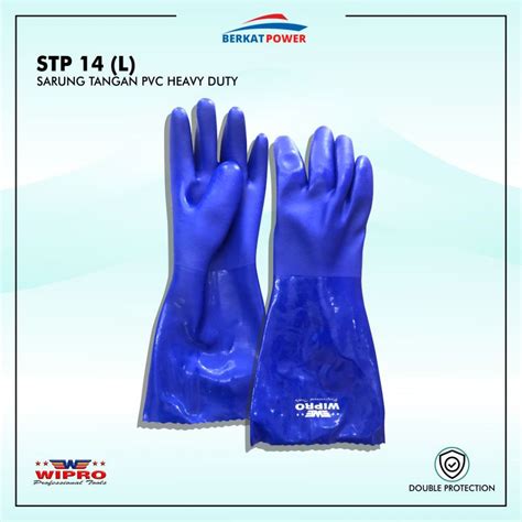 Jual Sarung Tangan Pvc Latex Tebal Wipro Heavy Duty Type Stp L Biru