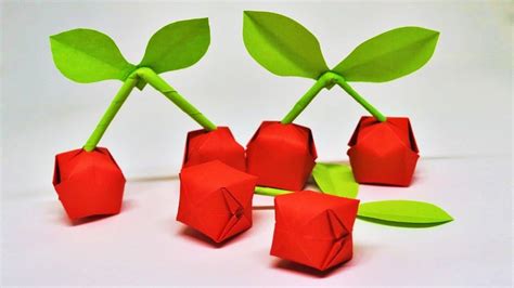 How To Make Paper Cherry Diy Paper Cherry Origami Paper Cherry