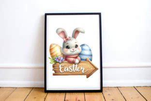 Cute Easter Bunny Sign Clipart Graphic By Artstory Creative Fabrica