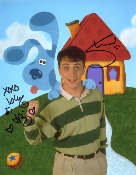 Blue S Clues 8x10 Photo Cast X2 Signed Burns Johnson Jsa Certified Au