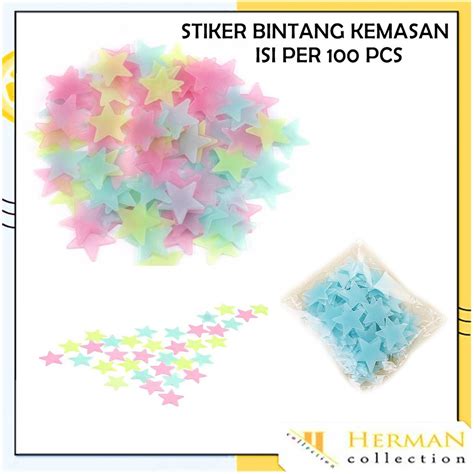 Jual HC Stiker Bintang Per 100pcs Stiker Dinding Glow In The Dark