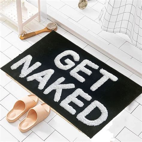 Get Naked Bath Mat Cute Bathroom Rugs Non Slip Microfiber Absorbent