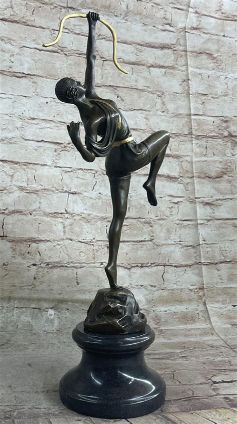 Artemis Diana The Huntress Nude Female Archer Bronze Statue Sculpture