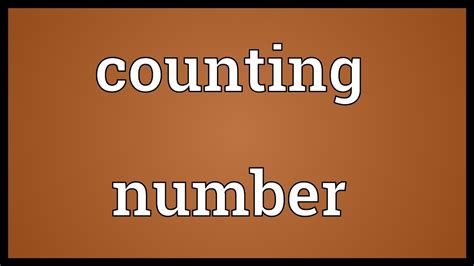 Counting Number Meaning Youtube