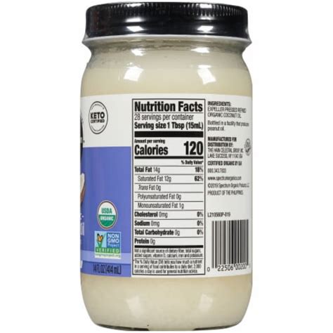 Spectrum Organic Refined Coconut Oil 14 Fl Oz Kroger