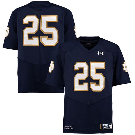 Under Armour 25 Notre Dame Fighting Irish Navy Authentic Football Jersey