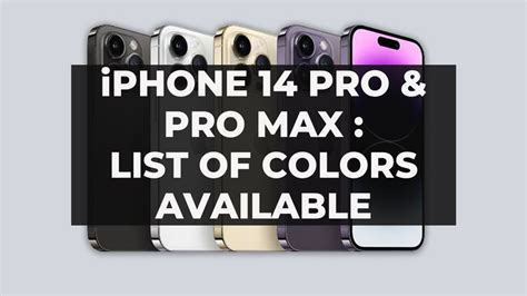 iPhone 14 Pro & 14 Pro Max All Colors List