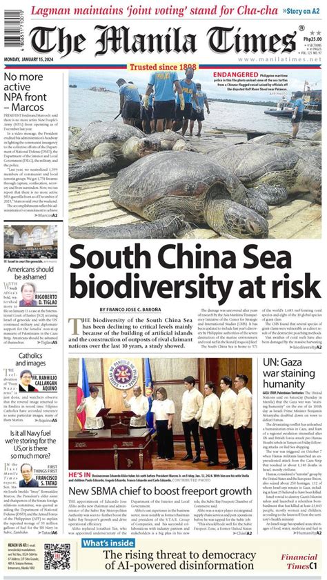 The Manila Times Front Page January The Manila Times