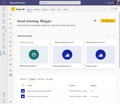 Add The Power Bi App To Microsoft Teams Power Bi Microsoft Learn