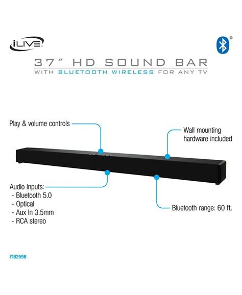 Ilive 37 2 0 Bluetooth Sound Bar Itb259b Macy S