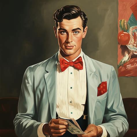 Premium Photo Painting Of A Man In A Tuxedo Holding A Magazine