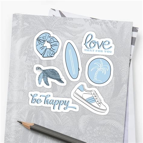 Light Blue Summer Beach Fun Sticker Pack Sticker By The Goods Fun