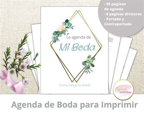 Agenda De Bodas Para Imprimir Agenda De Bodas En Pdf Planificador De