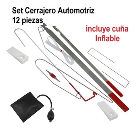 Set Cerrajero Automotriz Profesional Kit 12 Piezas Cuña Meses sin interés