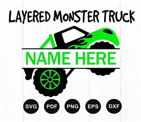 Monster Truck Svg, Layered Monster Truck Svg, Monster Truck - Inspire Uplift