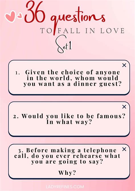 Free Download 36 Questions To Fall In Love Printable Card Version