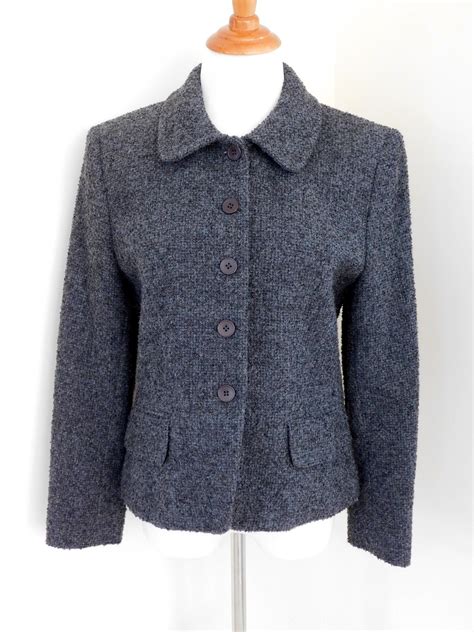 Jones New York Womens Gray Wool Blend Blazer Jacket Size Etsy Jones New York Blazer Jacket