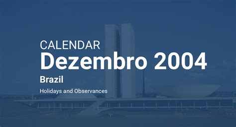 December 2004 Calendar – Brazil