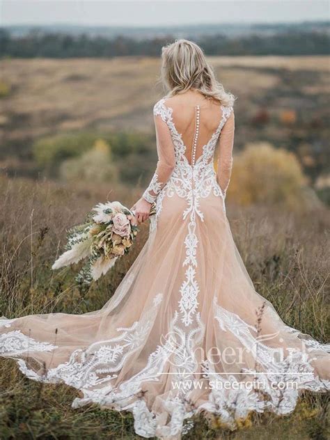 Illusion Back Mermaid Wedding Dress